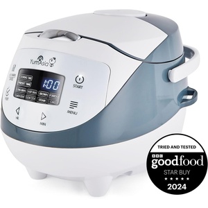 image:imageYum Asia Panda Mini Rice Cooker With Ninja Ceramic Bowl and Advanced Fuzzy Logic 35 cup 063 litre 4 Rice Cooking Functions 4 Multicooker functions Digital LED display  120VWhite and Grey