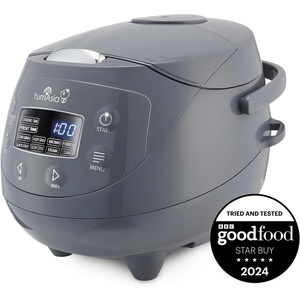 image:imageYum Asia Panda Mini Rice Cooker With Ninja Ceramic Bowl and Advanced Fuzzy Logic 35 cup 063 litre 4 Rice Cooking Functions 4 Multicooker functions Digital LED display  120VCobalt Grey